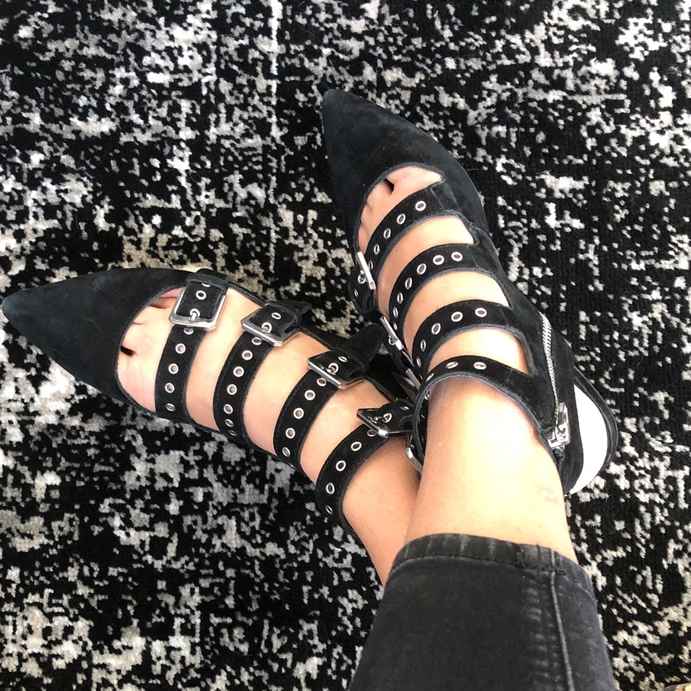 Dolce Vita Buckled flat mules.